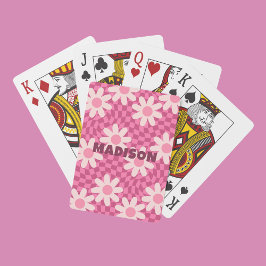 Baralho Presente Personalizado com Nome Hippie Groovy Pink