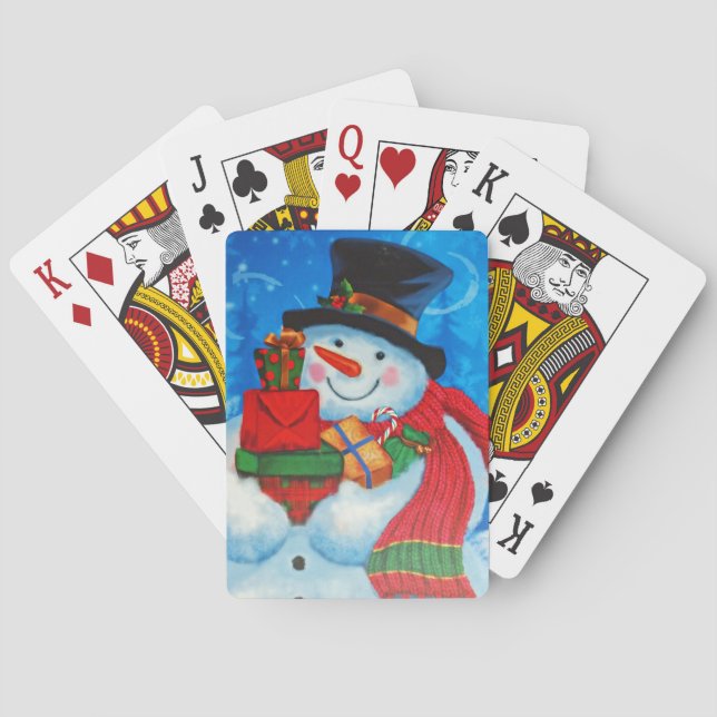 Baralho Presentes do rolamento do boneco de neve (Verso)