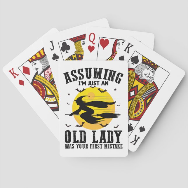 Baralho Presumindo Que Sou Apenas Uma Velhinha Foi Sua Pri (Verso)