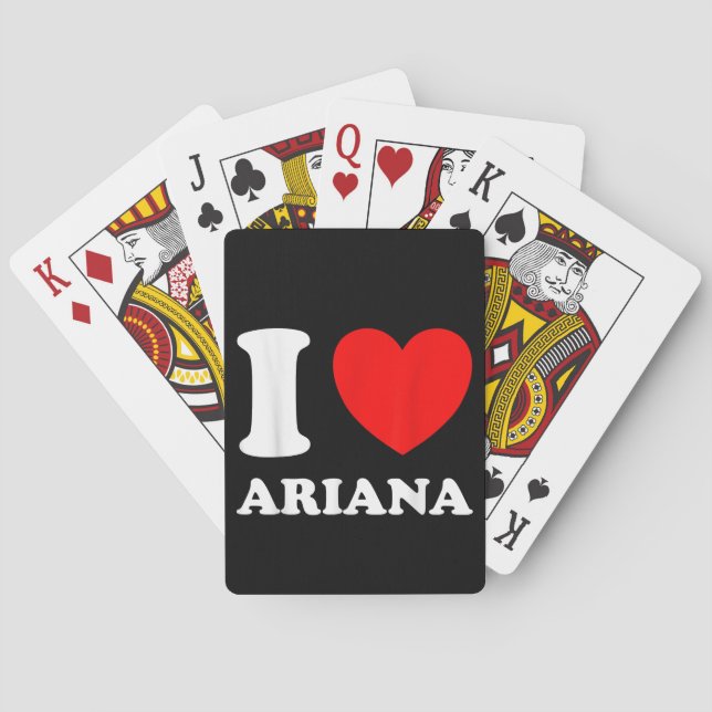 Baralho Preto Branco Eu Amo Ariana  (Verso)