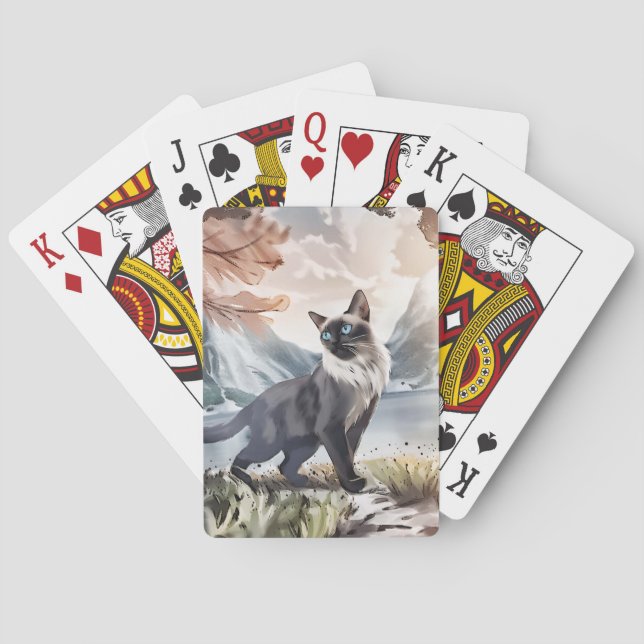 Baralho Preto e Branco Fluffy Cat. (Verso)