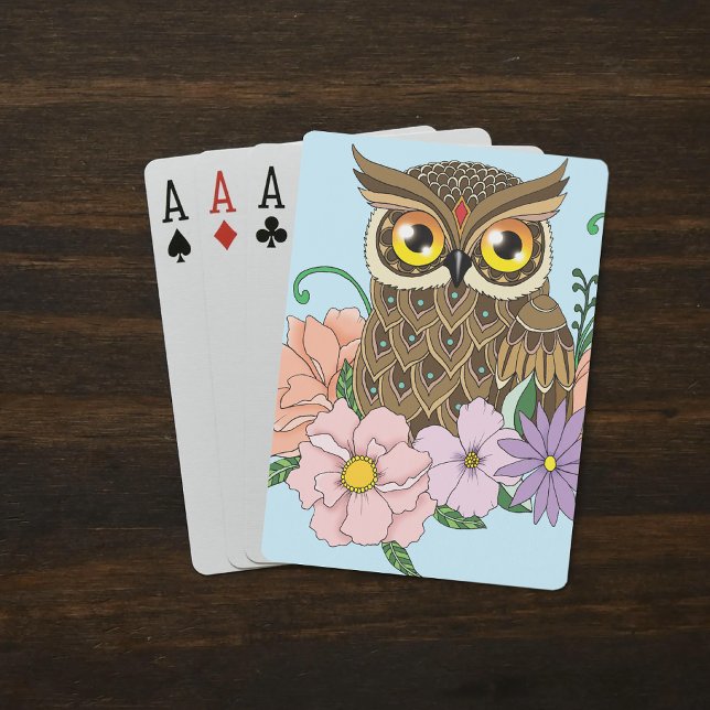 Baralho Primavera Pastel Flowers Owl (Criador carregado)