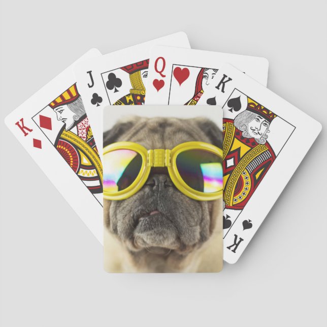 Baralho Pug com óculos (Verso)