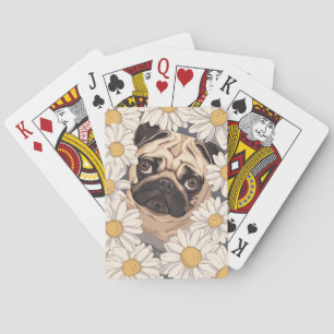 Baralho Pug with Daisies