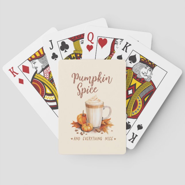 Baralho Pumpkin Spice - Folhagem de Latte e Outono (Verso)