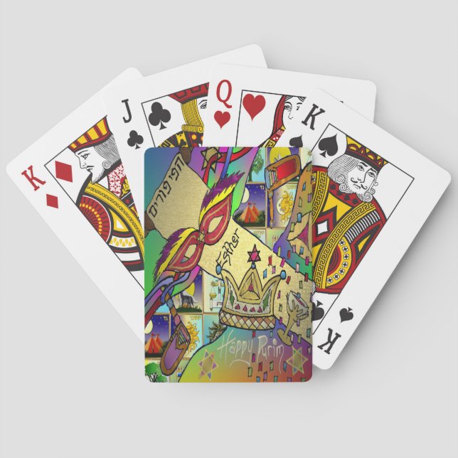 Baralho Purim Esther Celebrando Impressão de Arte Leve (Verso)