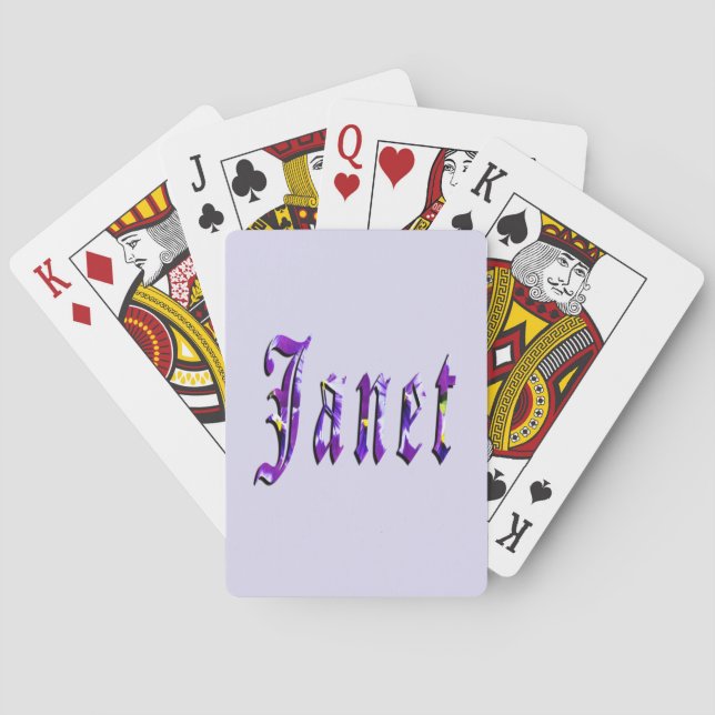 Baralho Purple Floral Janet Name,  (Verso)