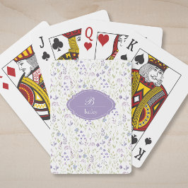 Baralho Purple Floral Monogram Classic Playing Cards