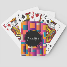 Baralho Quadrados e Formas Coloridos de Abstrato