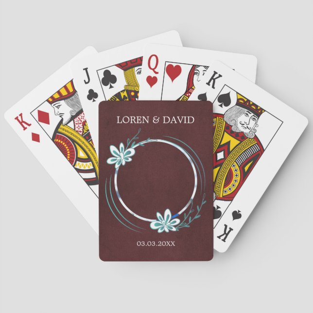 Baralho Quadro Azul de Fotografia Personalizado (Verso)