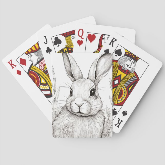 Baralho Rabbit Bunny Peaceful Nature Prairie Sketart (Verso)