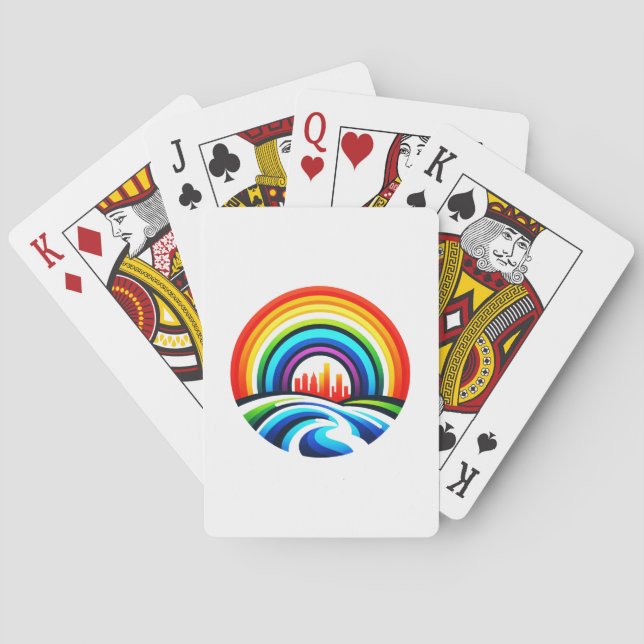 Baralho Rainbow City Skyline Urban Diversity & Hope Design (Verso)