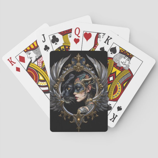 Baralho Rainha da Sombra – Emblema do Espírito da Pantera. (Verso)
