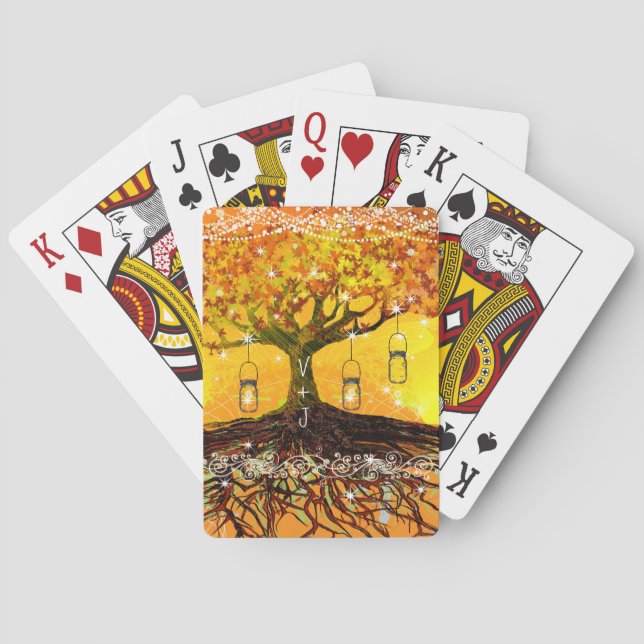 Baralho Raízes do Amor Casamento da Árvore Romântica (Verso)