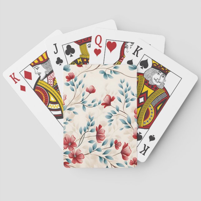 Baralho Ramo Floral Botânico Elegante (Verso)