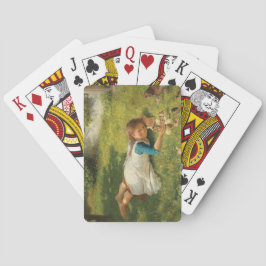 Baralho Rapariga Brincando com Pintinhos (Galinha e Galinh