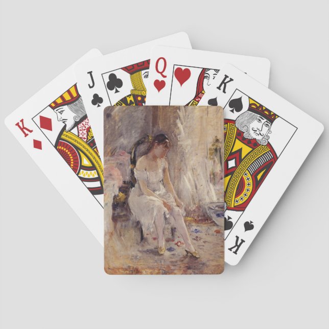 Baralho Rapariga colocando suas meias (por Berthe Morisot) (Verso)