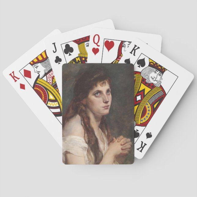 Baralho Rapariga Elegante com Mãos Dobradas (Arte Vintage) (Verso)