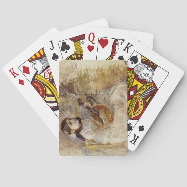 Baralho Rapariga Tocando Mandolin (por Berthe Morisot) (Verso)