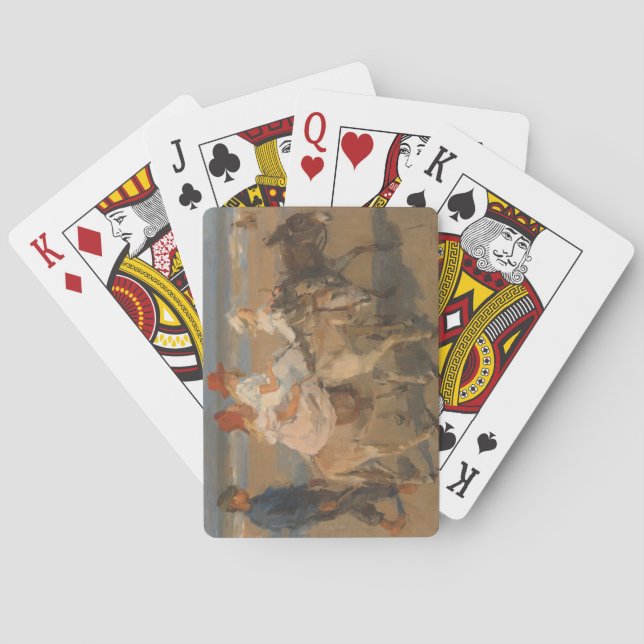 Baralho Raparigas Andando Donkeys na Praia (Israelenses do (Verso)