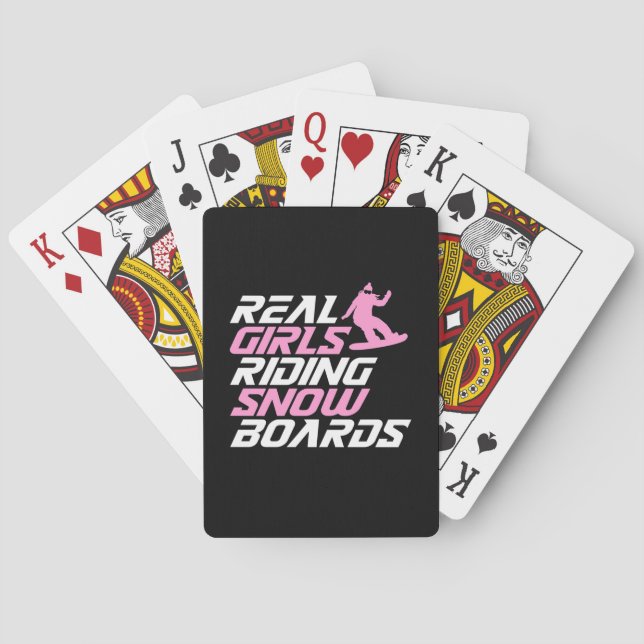 Baralho Raparigas Real Andando Snowboards (Verso)