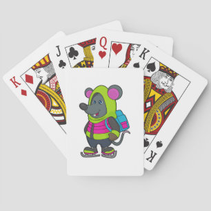 Baralho Rato no gelo com skates de gelo e mochila.pn