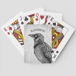 Baralho Raven Gótica Black White Horror Tinta Preta Nome d