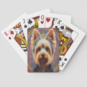 Baralho Realista Yorkshire Terrier Dog Fronteira Colorida