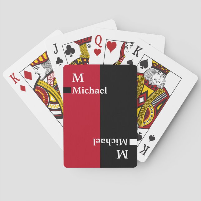 Baralho Red Black deck of cards elegante (Verso)