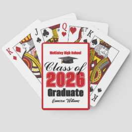 Baralho Red Class of 2026 Custom Graduation Party