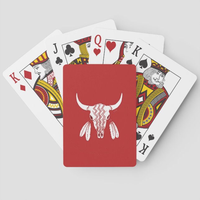 Baralho Red Ghost Dance Buffalo Poker jogar cartas (Verso)