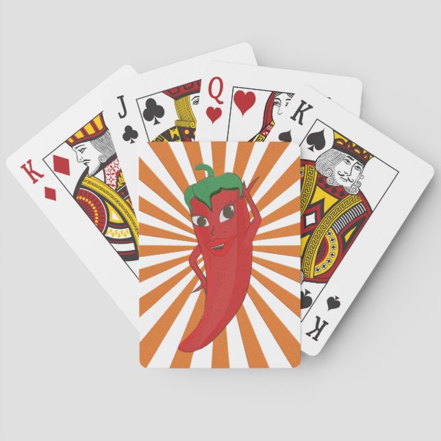 Baralho Red Hot Pepper Diva Faux Embroiderme Impressão (Verso)