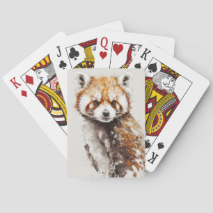 Baralho Red Panda Retrait Animal Painting Willife Forest