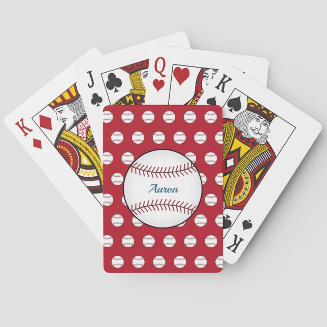 Baralho Red Personalized Baseball Classic Playing Cards (Verso)