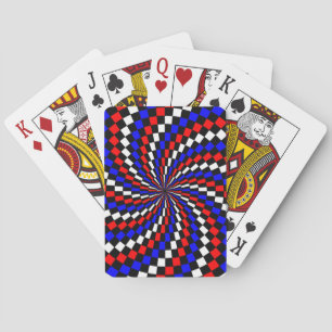 Baralho Red White Blue Checker Spiral por Kenneth Yoncich