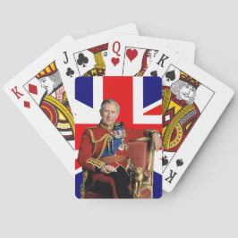 Baralho Rei Charles com bandeira britânica