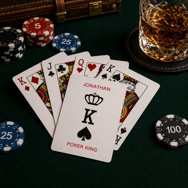 Baralho Rei do Pôquer Mínimo Nome Personalizado (Personalize with the Poker Legend's name.  All text editable.)