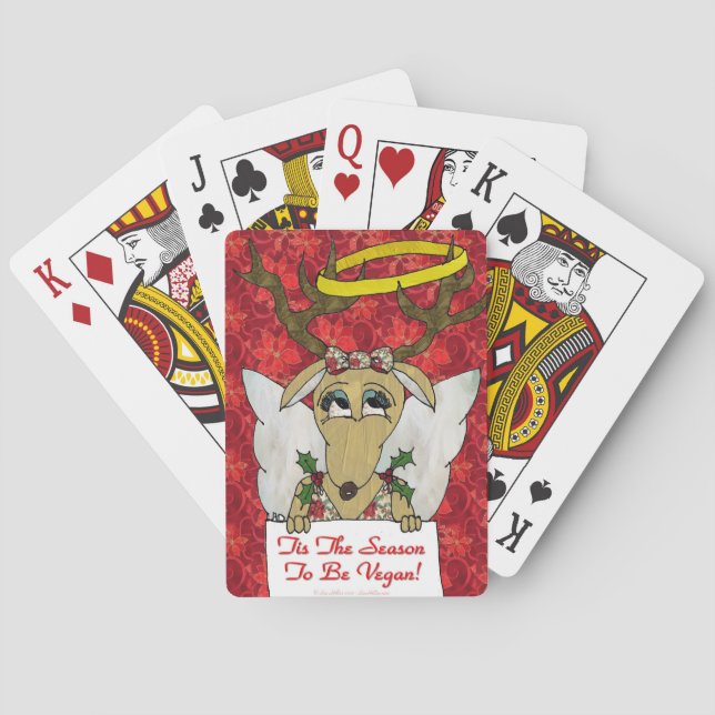 Baralho Reindeer Angel Tis A Época de Ser Vegan (Verso)