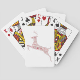 Baralho Reindeer Word Art Rudolph Blixem Comet Cupid