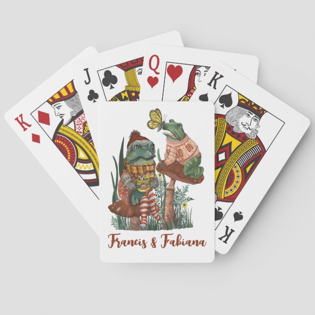 Baralho Reprodução de Natal em Sapo e Feliz de sapo (Verso)