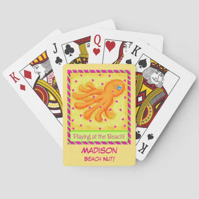 Baralho Reproduzindo Nome Amarelo Octopus de Praia Persona (Verso)