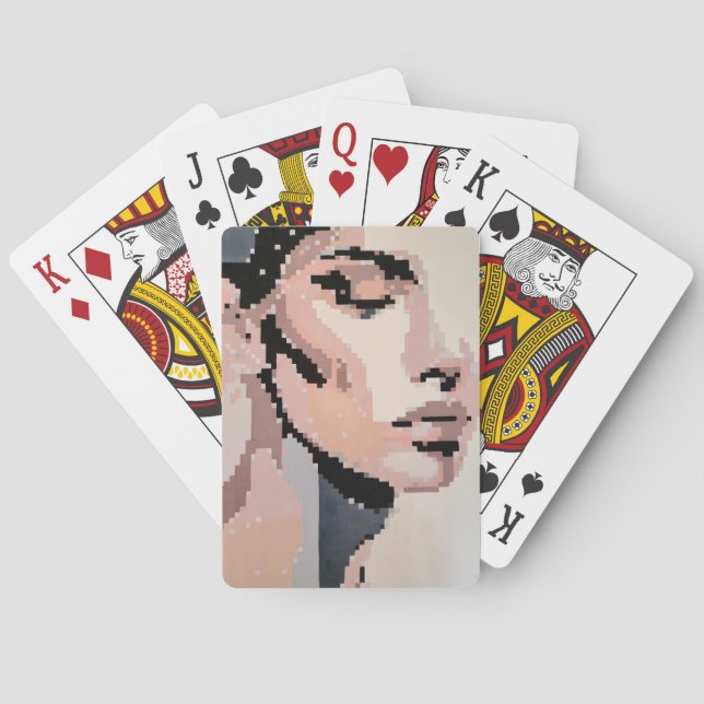 Baralho Retrato de Arte Neutral de Pixel Moderno da Sereni (Verso)