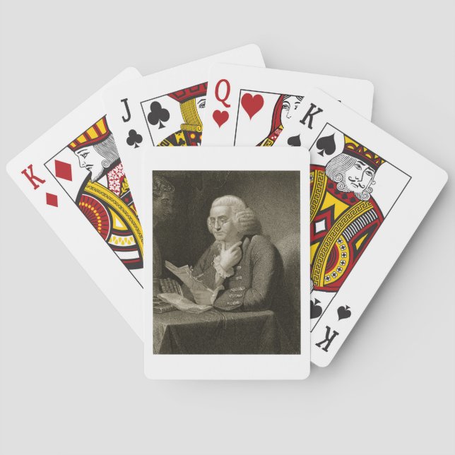 Baralho Retrato de Benjamin Franklin, gravado por Thomas (Verso)
