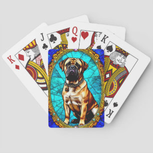 Baralho Retrato de Cão Majestoso com Moldura Dourada Luxuo