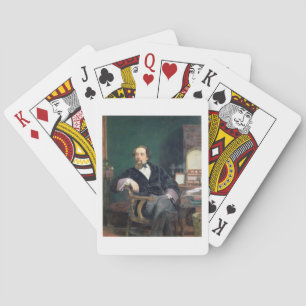 Baralho Retrato de Charles Dickens (óleo em canvas)