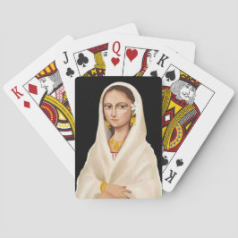 Baralho Retrato de Mulher Elegante | Ilustração de Arte Cu
