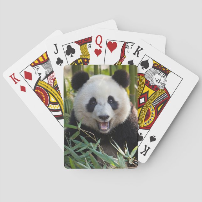 Baralho Retrato de sorriso da panda (Verso)