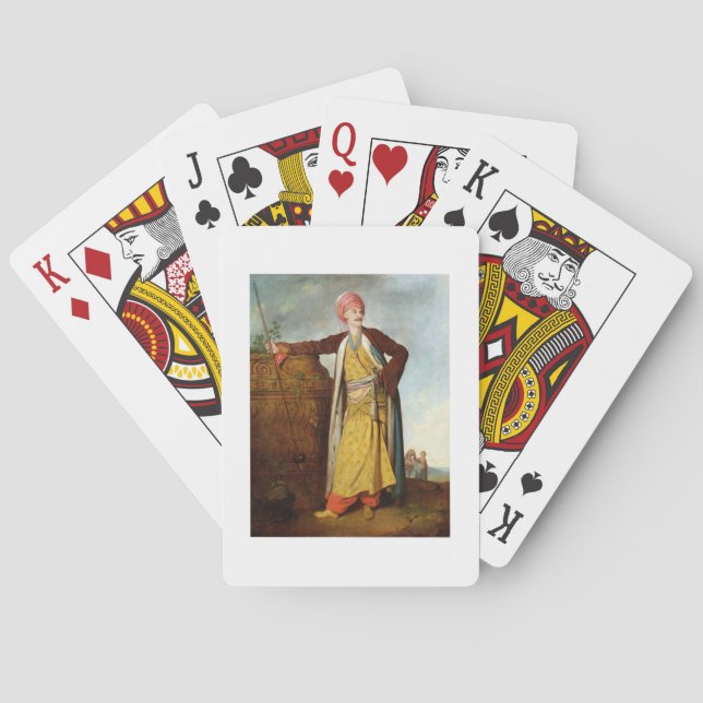 Baralho Retrato de um armênio, 1771 (óleo na canvas) (Verso)