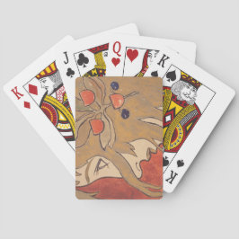 Baralho Retrato de uma Bela Menina em Vermelho (Art Nouvea