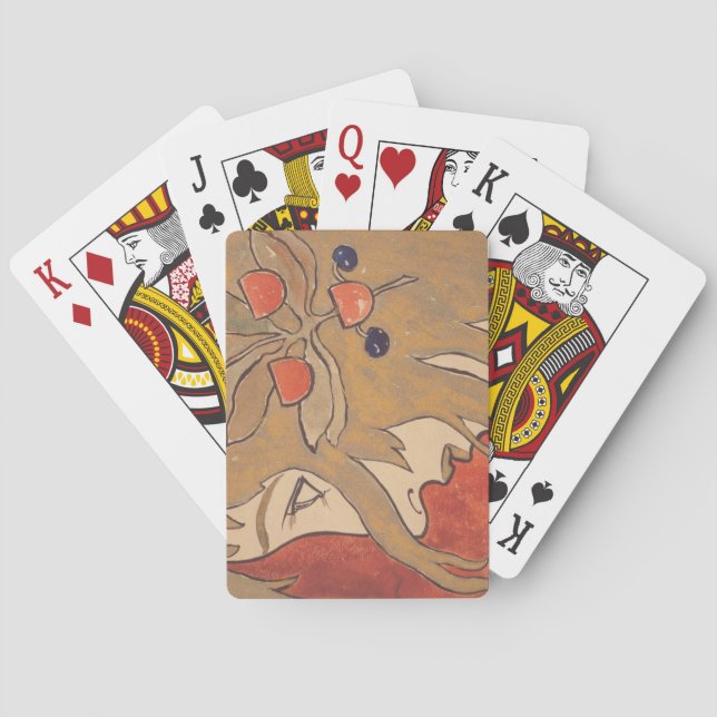 Baralho Retrato de uma Bela Menina em Vermelho (Art Nouvea (Verso)